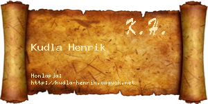 Kudla Henrik névjegykártya